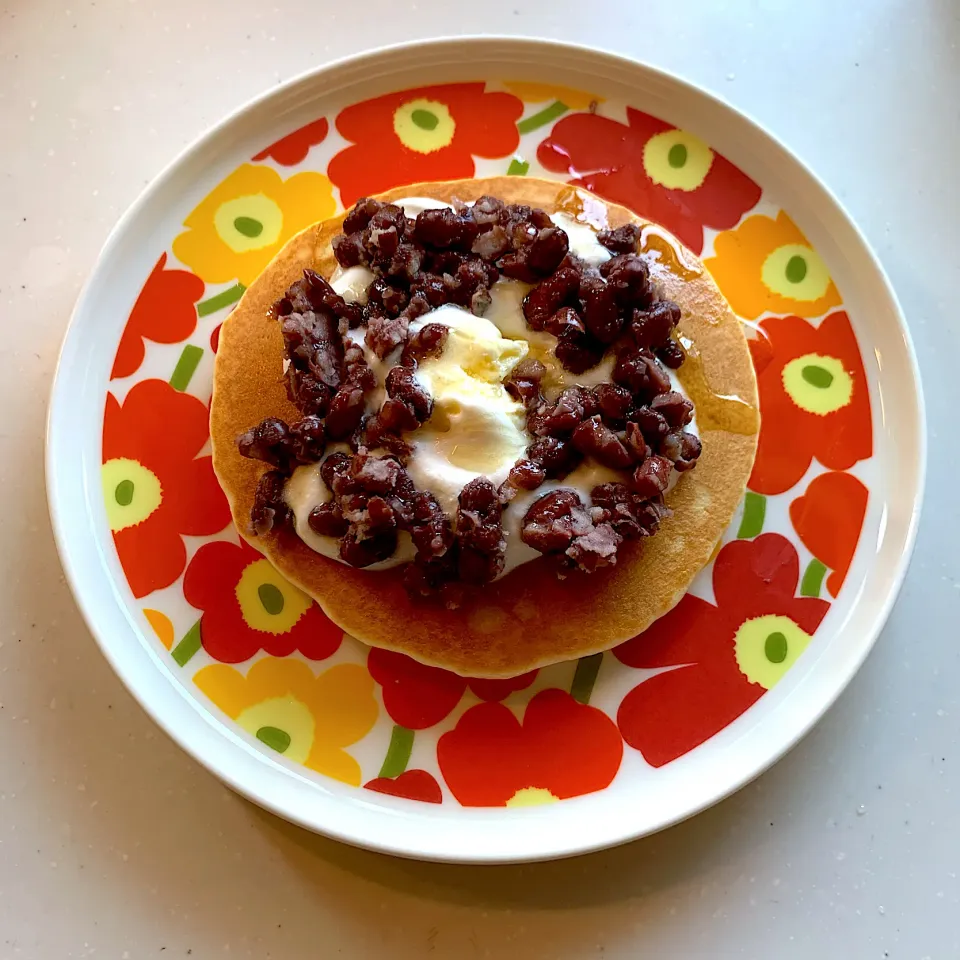 米粉のホットケーキ🥞小豆バター♡|FUMIさん