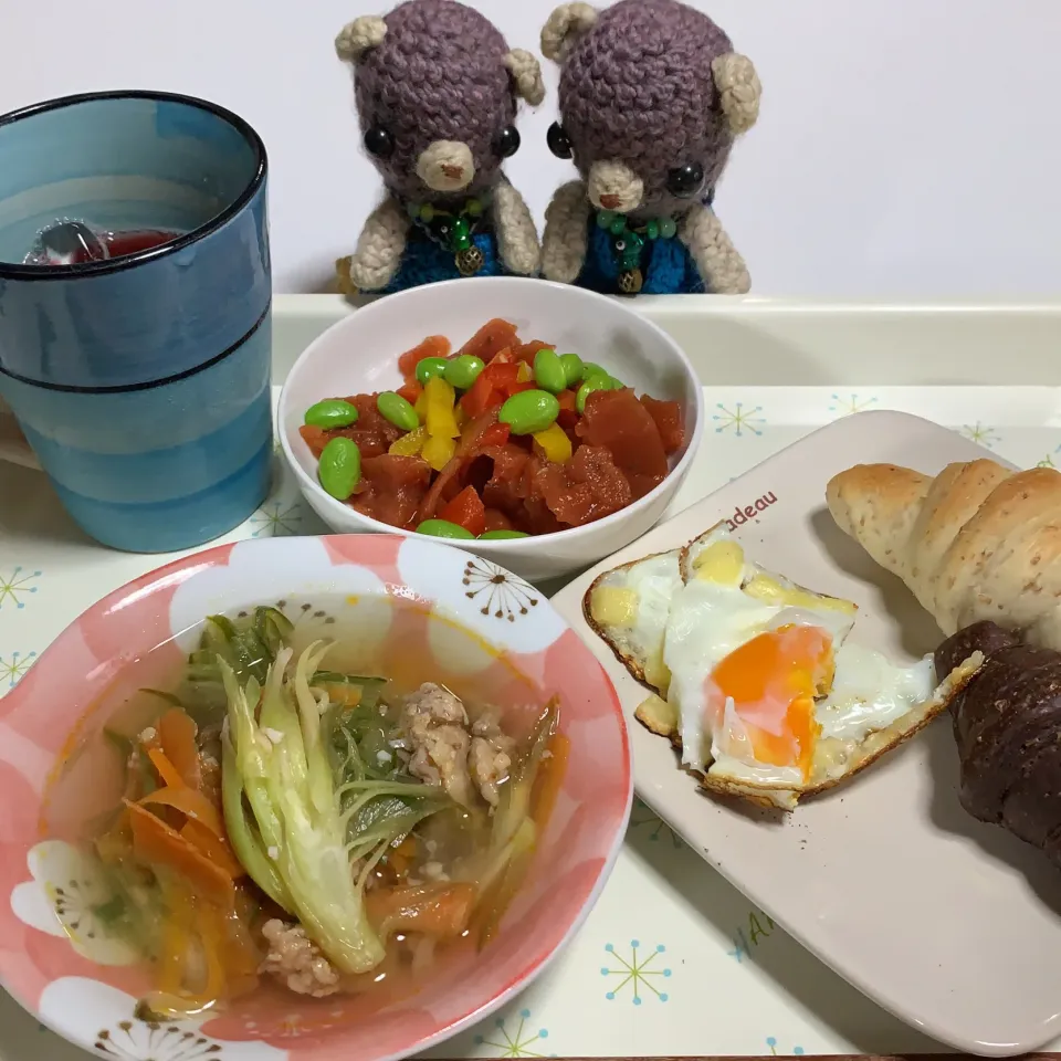 Snapdishの料理写真:朝ごぱん（╹◡╹）|chagashiさん