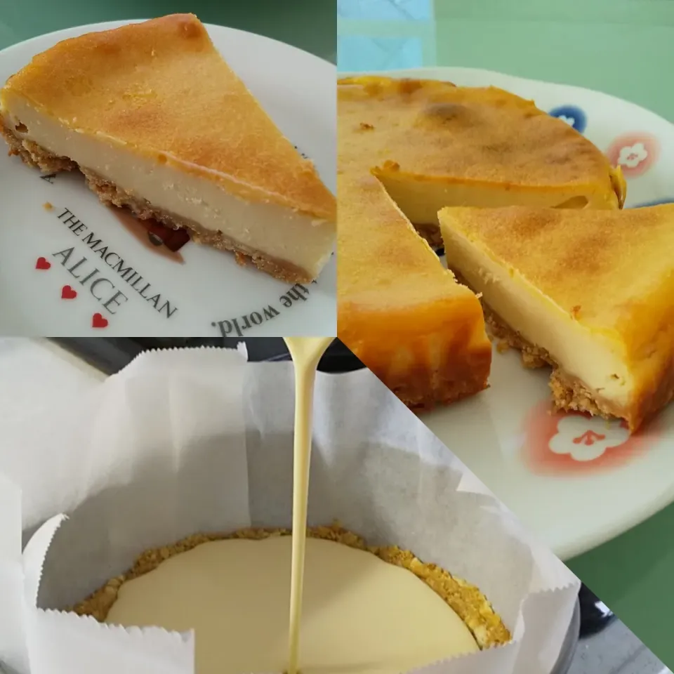 ベイクドチーズケーキ作ってみた❗️|かずにゃさん