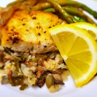 halibut, with wild rice and and asparagus!|Becky Yarbroughさん