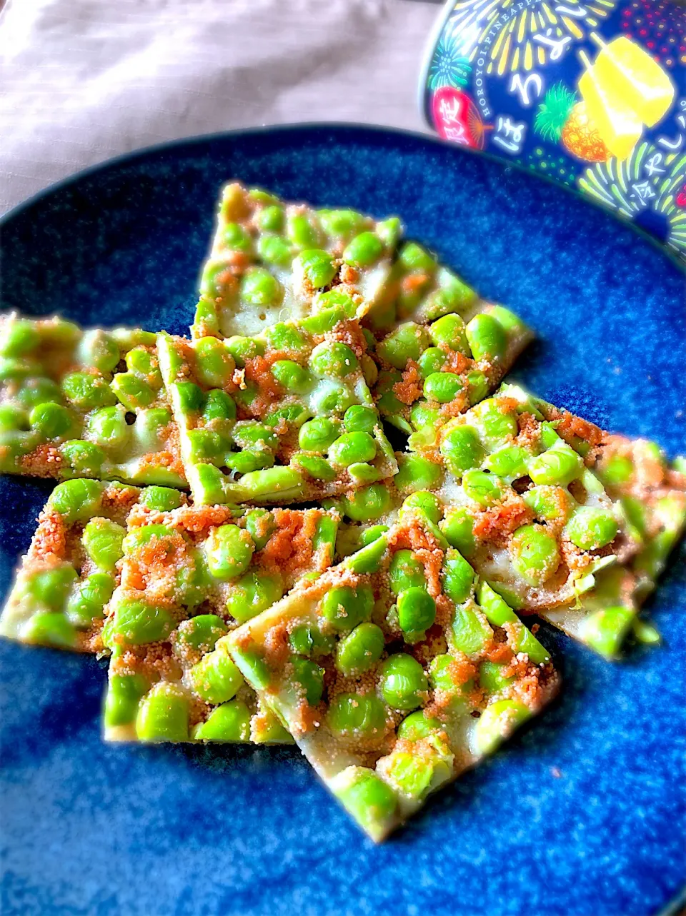 Snapdishの料理写真:かおるさんの料理 枝豆とチーズのカリカリde明太子プラス‼️🌿|＊いちご＊さん