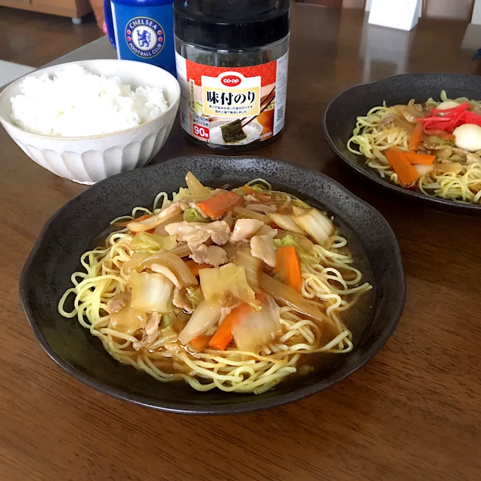 今日のお昼ご飯〜あんかけ焼きそば|あっつさん