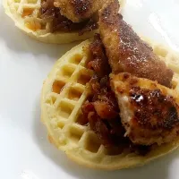 chicken and waffle tacos with homemade bacon jam|cwalker12396さん