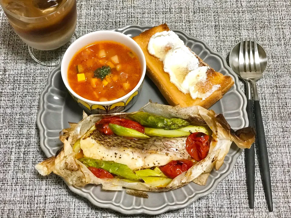 鯛の包み焼きランチ😋🍽|てんのすけさん