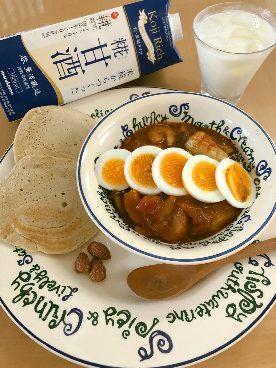 シーフードカレー🍛オートミールナン＆甘酒ラッシー|sana.ayaさん