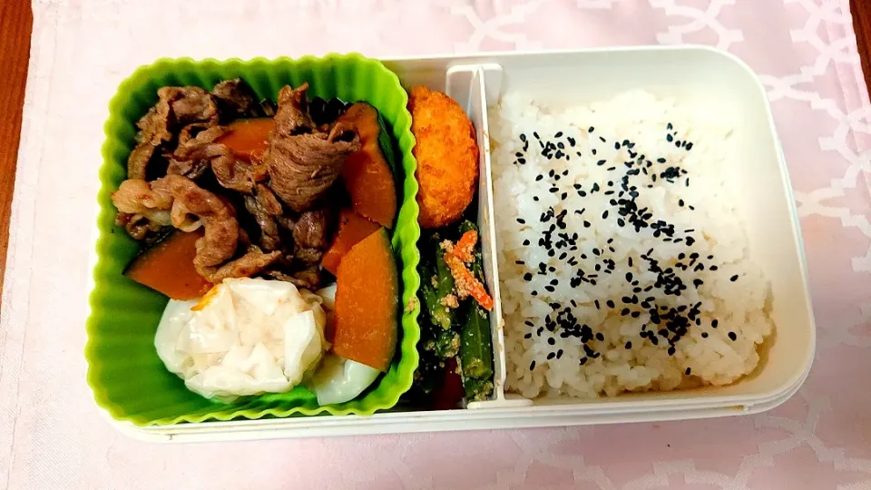 カボチャと牛肉の甘辛煮❤️旦那さんお弁当🎵😊|かおるcitronさん