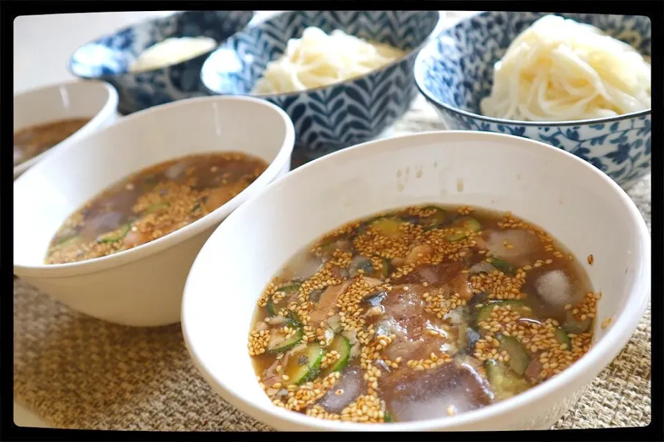 冷汁風サバ味噌そうめん|えびフライさん