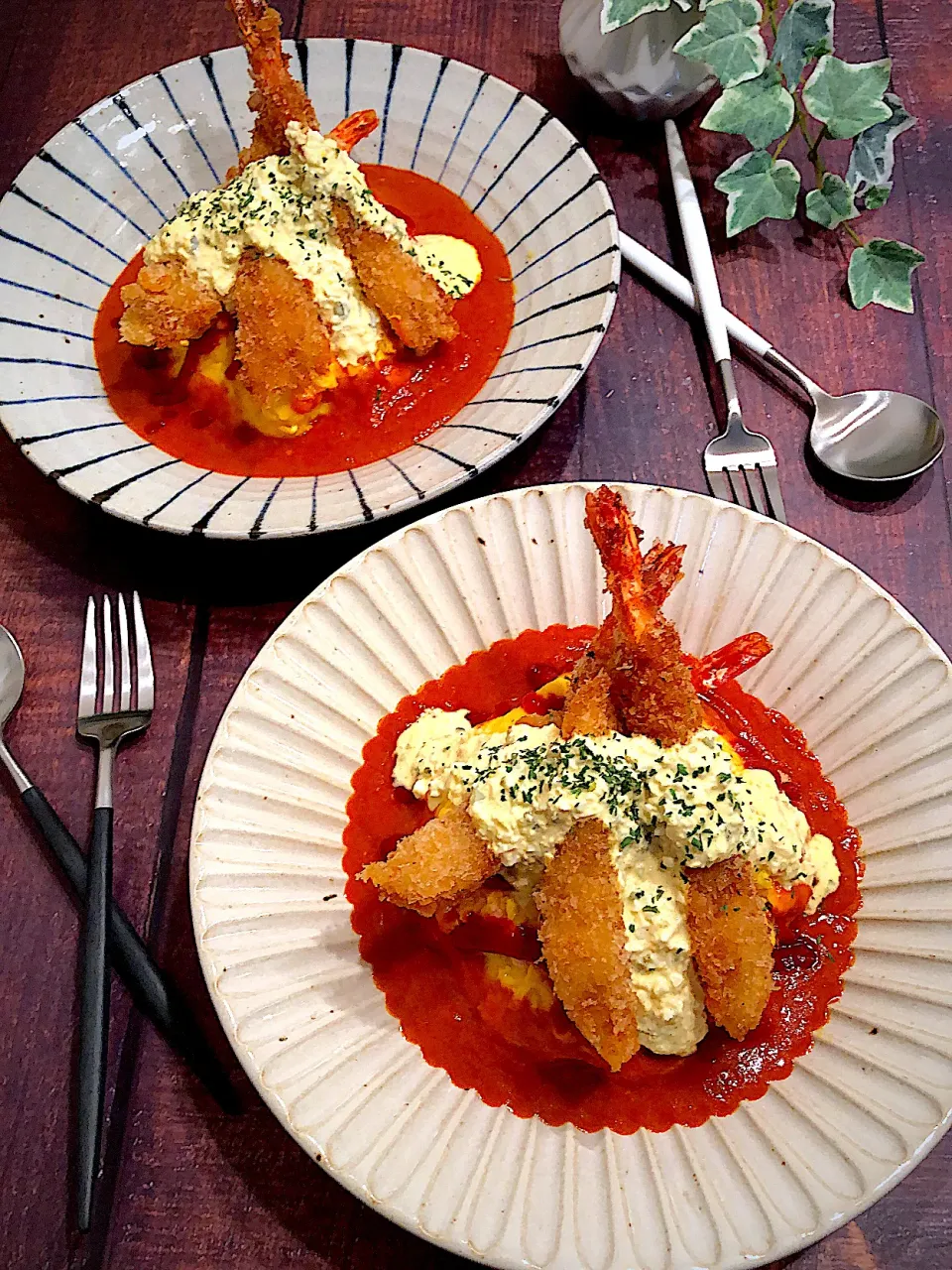 悪魔メシ👿ハントンライス(●ↀωↀ●)✧鶏肉のトマトクリーム煮の美味しいリメイクでもあります　　　　(ㅅ´ ˘ `)✨|AXさん