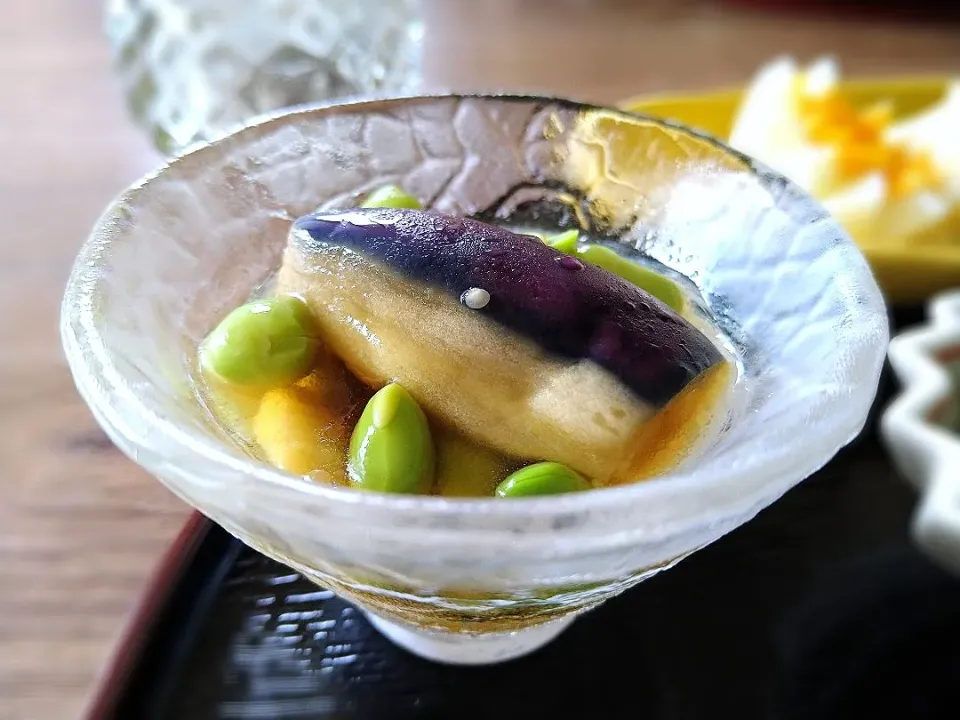 茄子と枝豆のポン酢浸し|古尾谷りかこさん