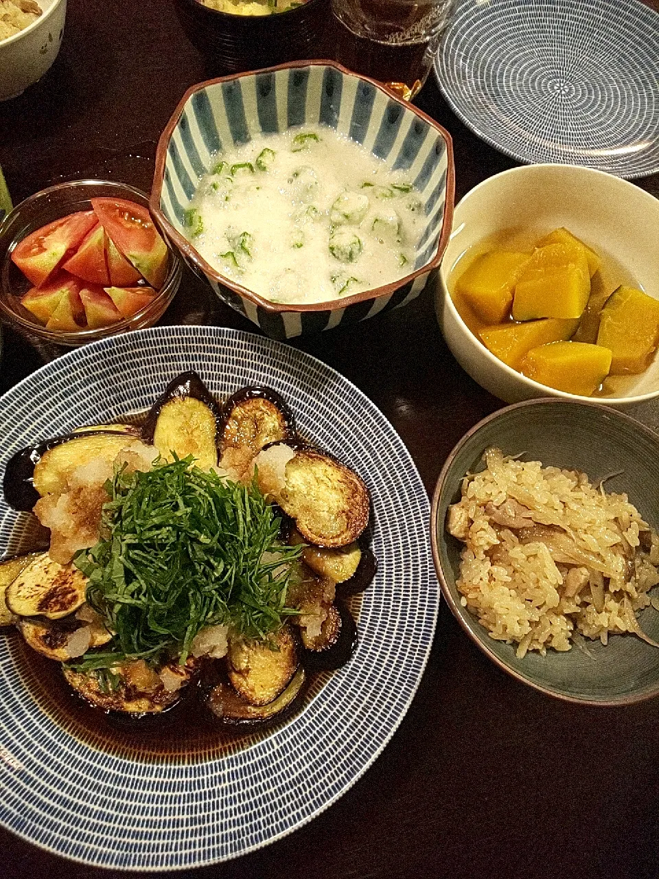 Snapdishの料理写真:揚げ焼き茄子のポン酢がけ|seaskyさん