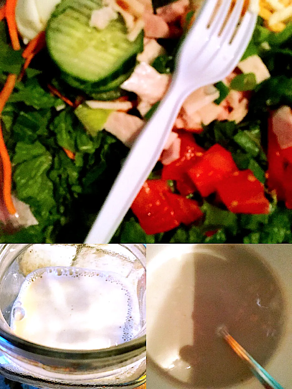 Chef’s salad,coffee milkshake and a coffee oatmeal|ninja kittyさん