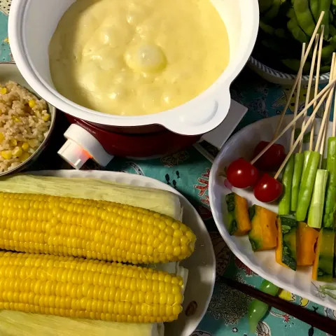 「アスパラガス」を使ってみたSnapdishの料理・レシピ写真:新鮮野菜でチーズフォンデュ😋🎶うま‼️