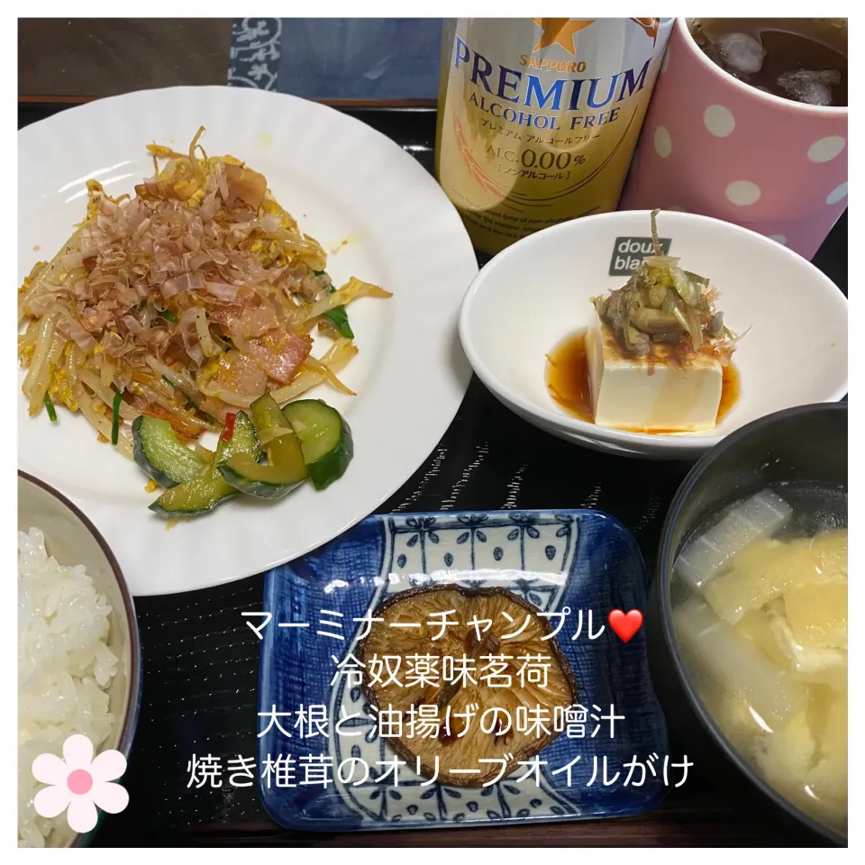 マーミナーチャンプル❤️&大根と油揚げの味噌汁|いのっちさん