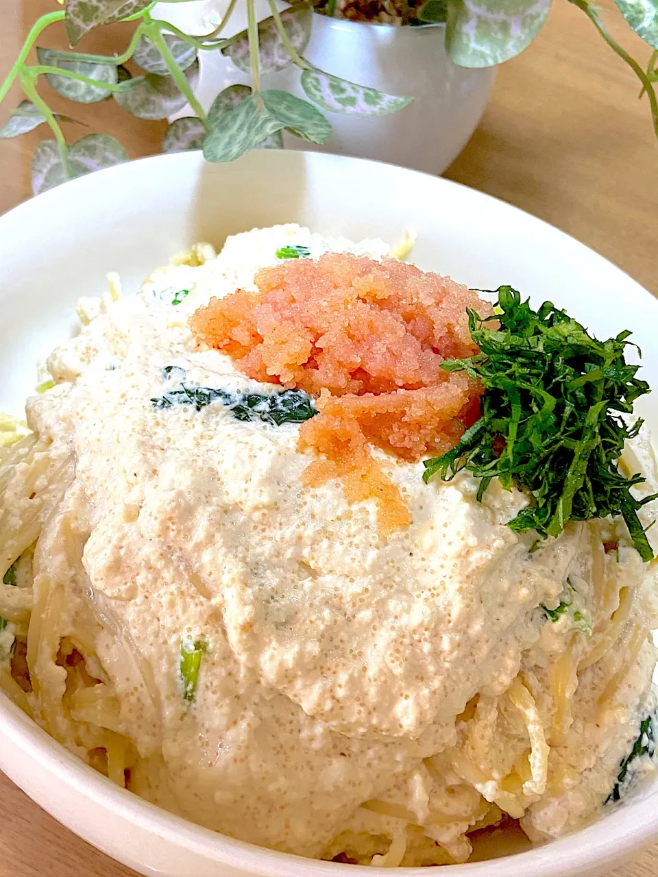 Snapdishの料理写真:がぁがちゃんの料理 豆腐＊たらこdeトロ旨パスタ🍝明太子でもオススメ♬だから明太子で作ったょ♪|かよさん