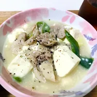 Snapdishの料理写真:豚バラ塩麻婆豆腐|ゆきさん