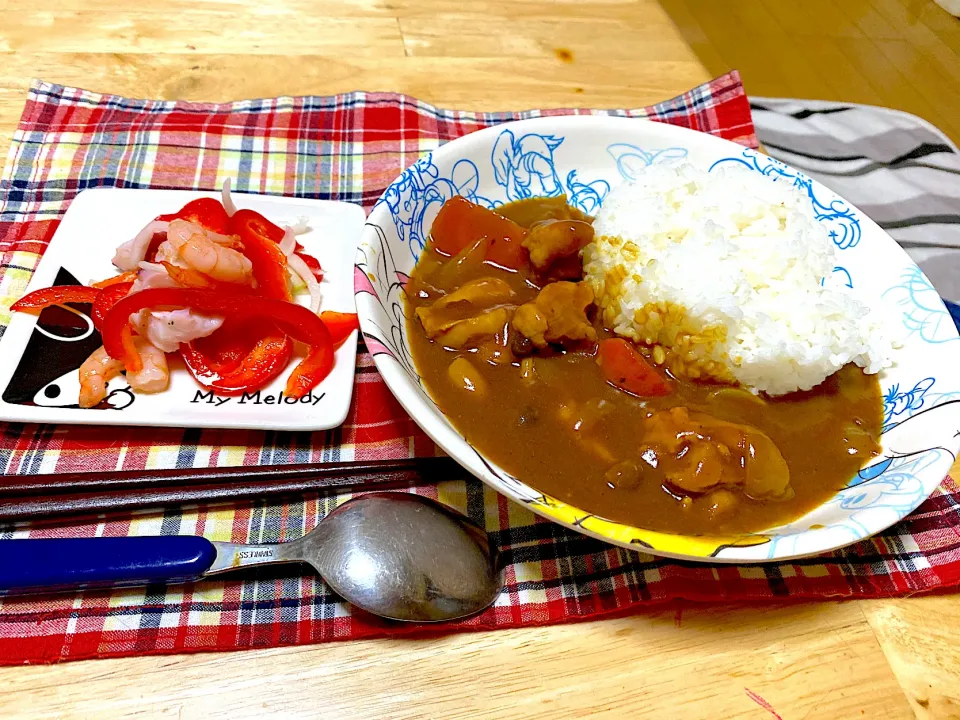 チキンカレーとマリネ|チビすけさん