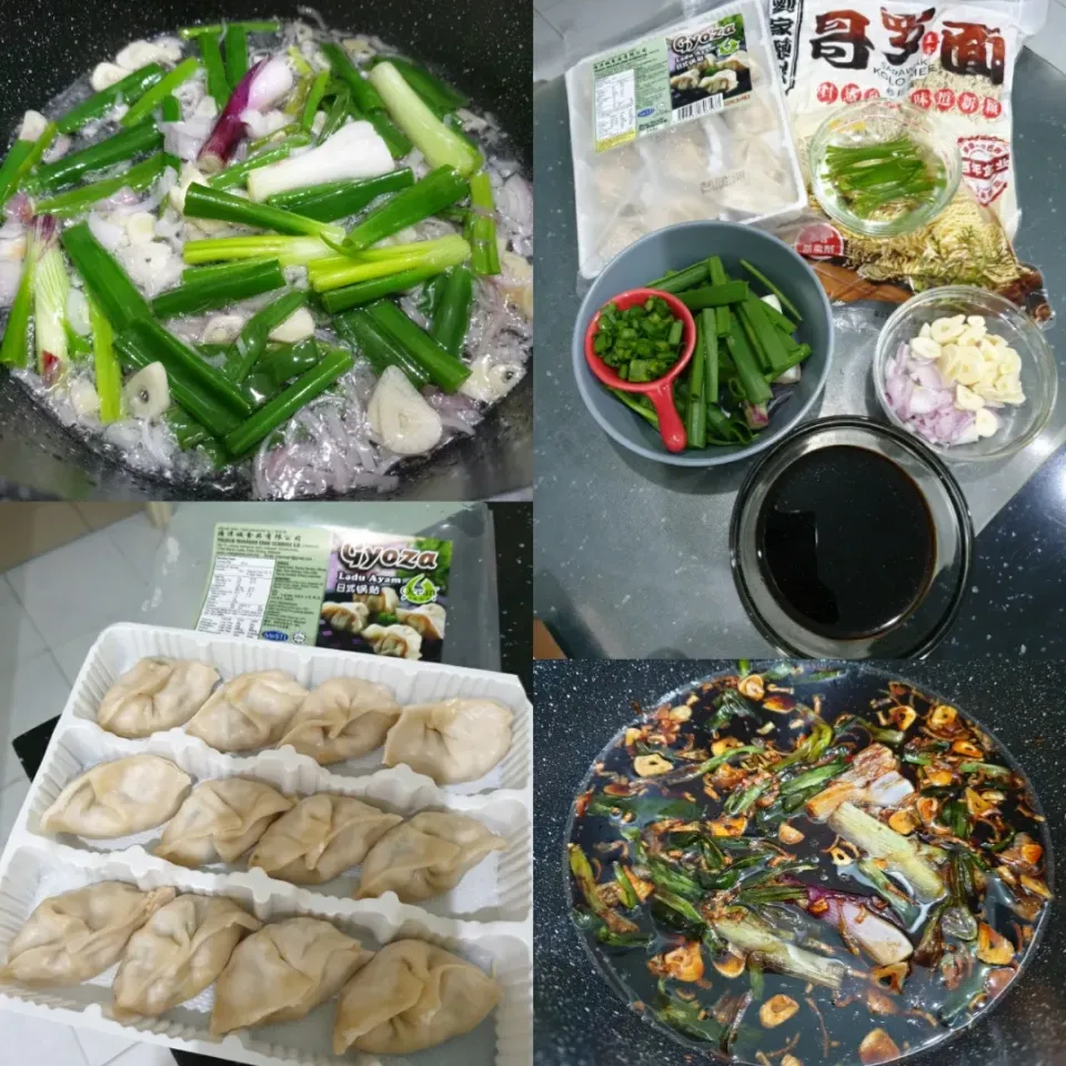 Scallion Oil Noodles w/ Gyoza @ 葱油拌面|envymaqueenさん