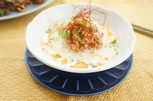 サバ缶と春雨の冷製担々麺風|ちいさなしあわせキッチンさん