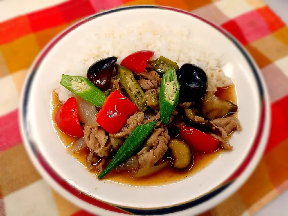 夏野菜のポーク炒めカレー|よっしー(=^ェ^=)さん