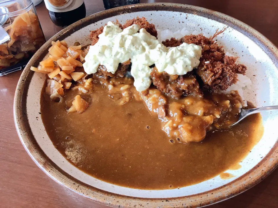 Snapdishの料理写真:牛肉メンチカツカレー🍛😋|アライさんさん