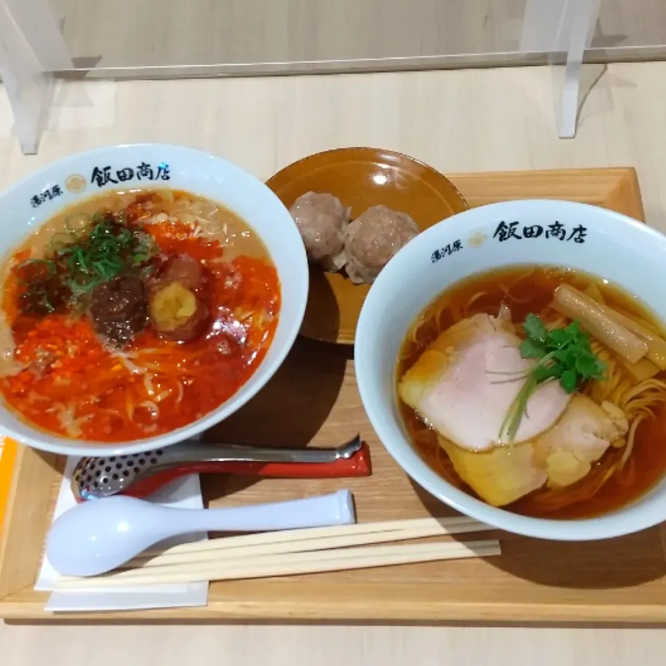 飯田商店醤油ラーメン、担々麺、プレミアムしゅうまい|みちっちさん