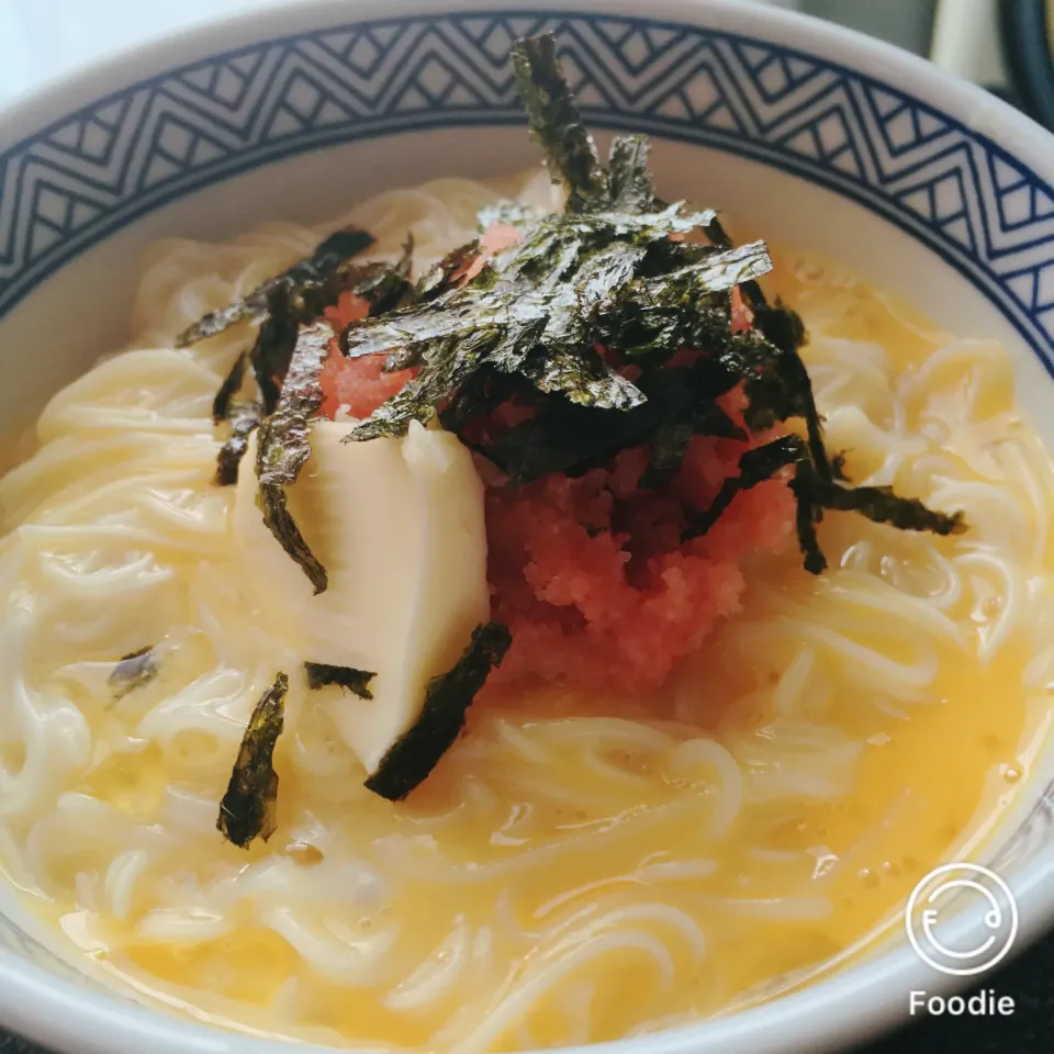 Snapdishの料理写真:釜玉明太バターそうめん|kennyさん