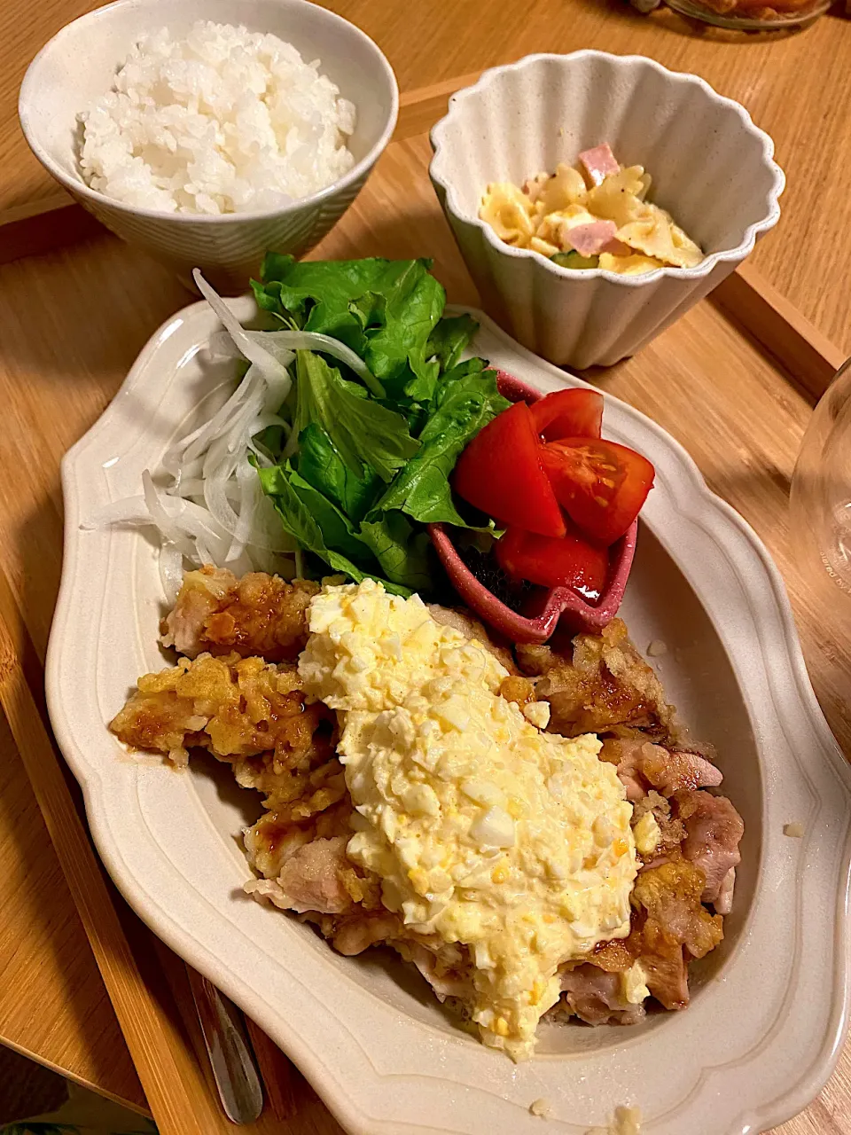 チキン南蛮　トマトのナムル　マカロニサラダ|エトフさん