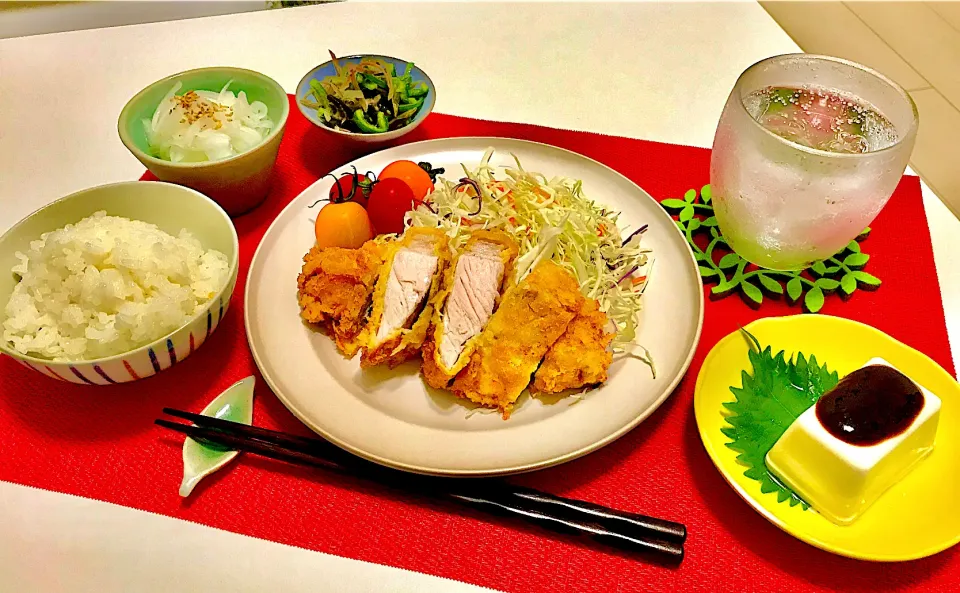 夏バテ防止！トンカツ夜ご飯🍚|maoさん