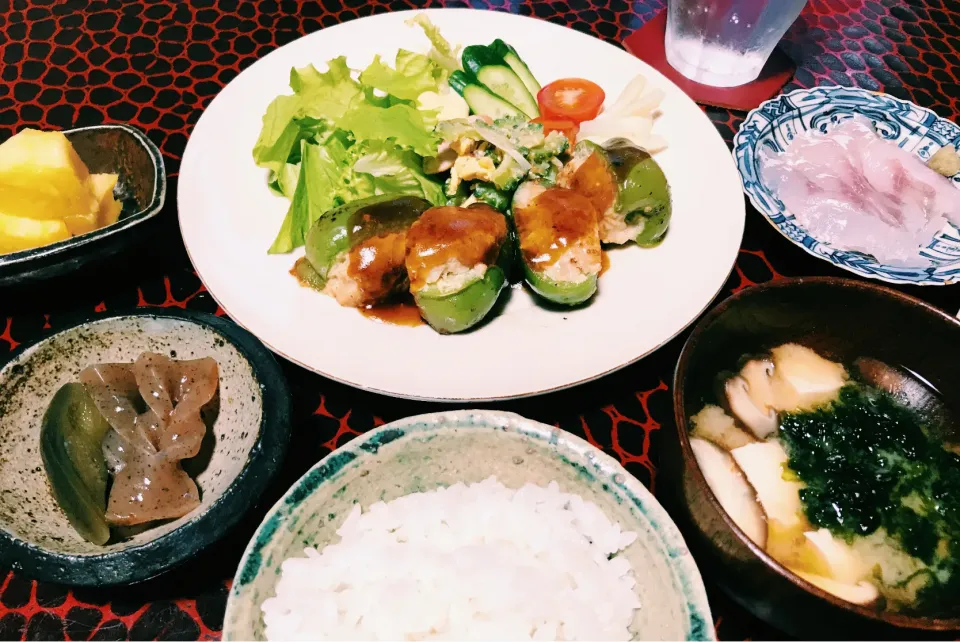 Snapdishの料理写真:ピーマンの肉詰め|hibi_apeさん