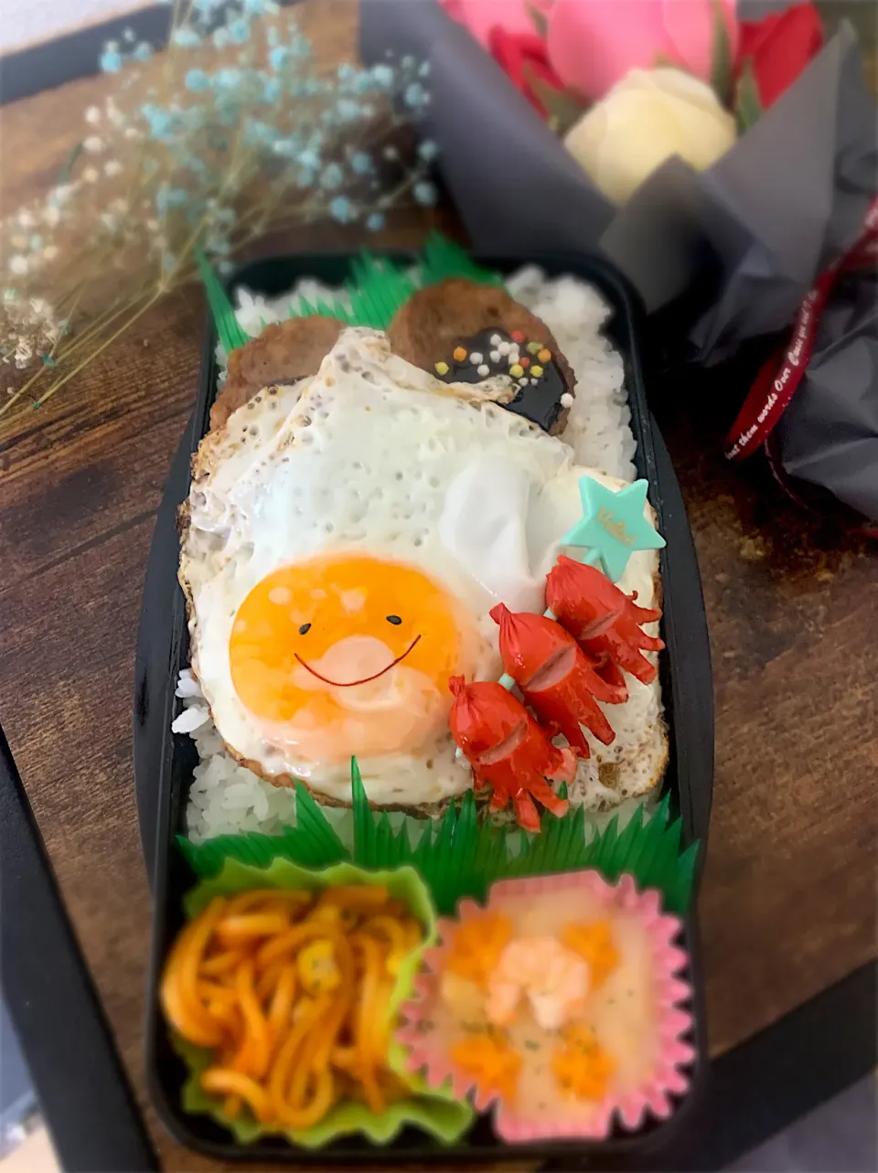 #息子弁当
#のっけ弁
#おかず買い忘れ
#あるもので
#ごめんね🙇
#行ってらっしゃい|Yukaさん