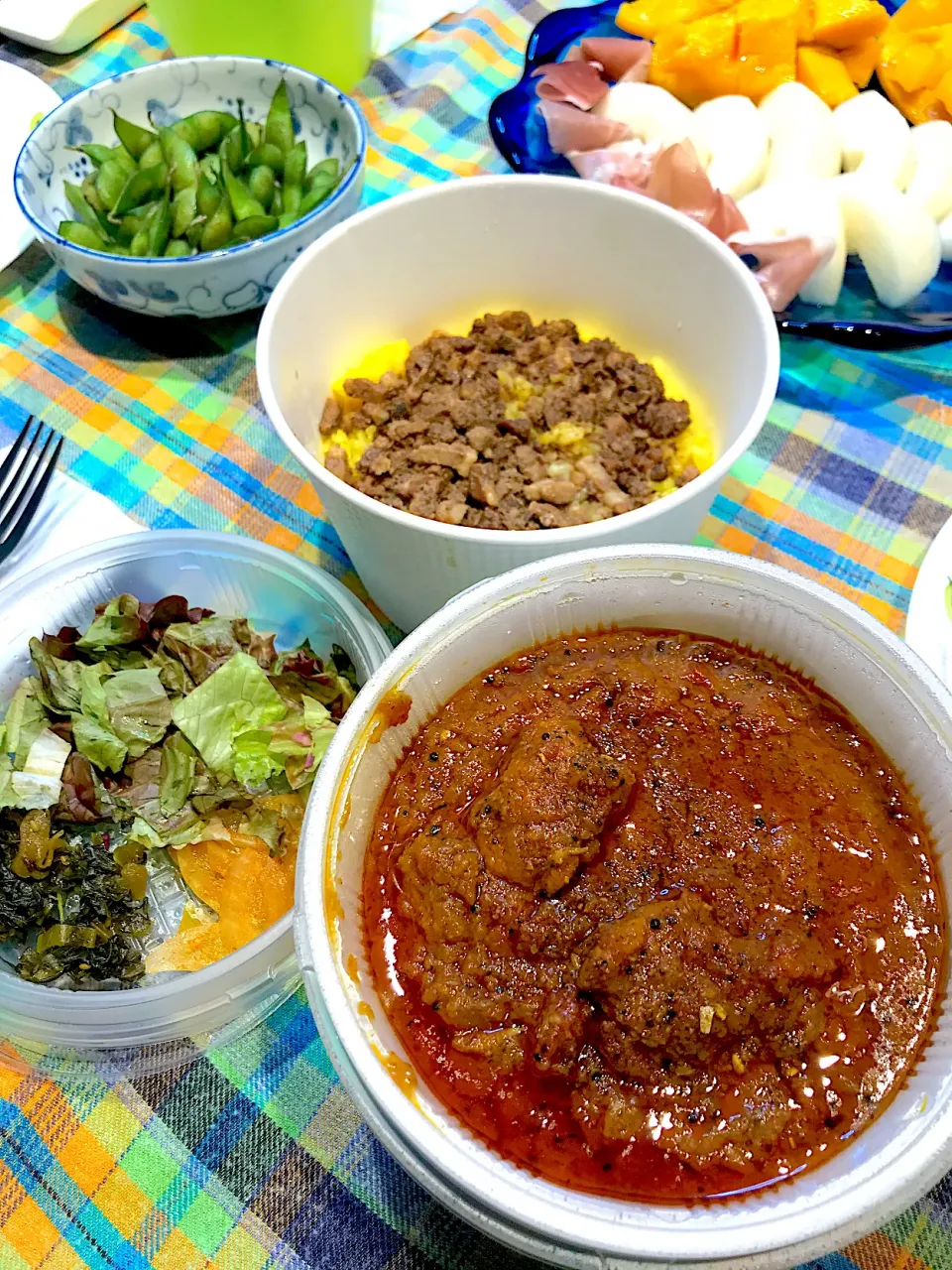 チキンカレーとルーロー飯弁当|サクサクさん