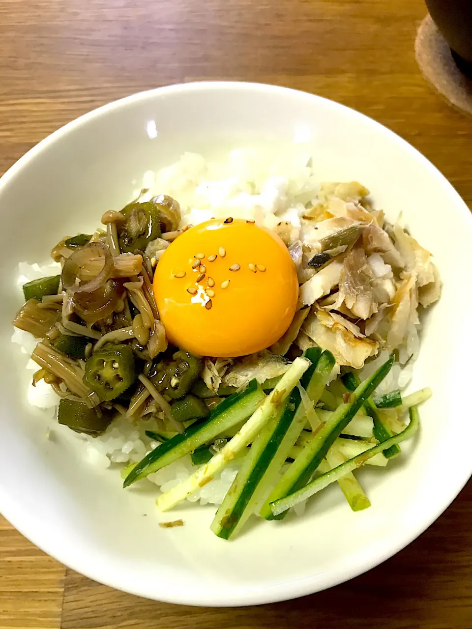 Snapdishの料理写真:夏のネバとろニャンコめし！|morimi32さん