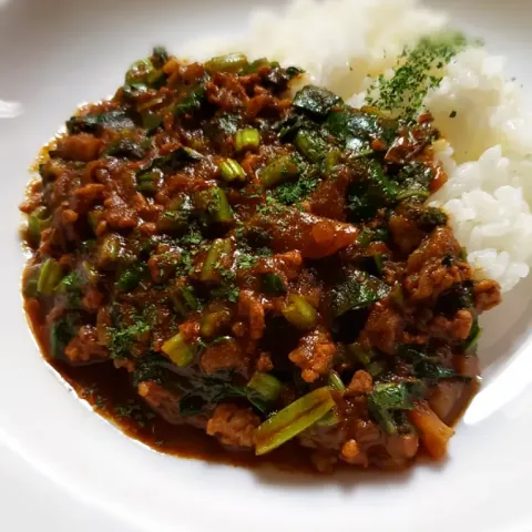 「ほうれん草」を使ってみたSnapdishの料理・レシピ写真:ほうれん草とトマトのキーマカレー🍅♪