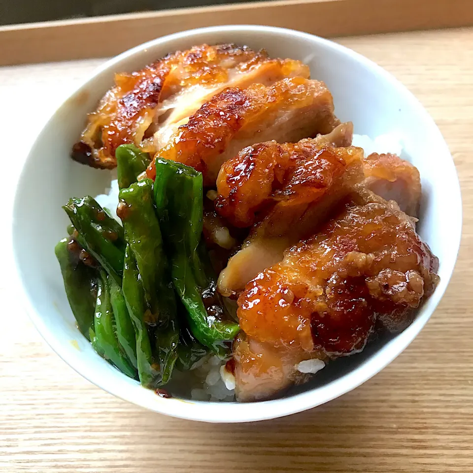 醤油麹でマリネした鶏の照り焼き丼|mikey-minnieさん