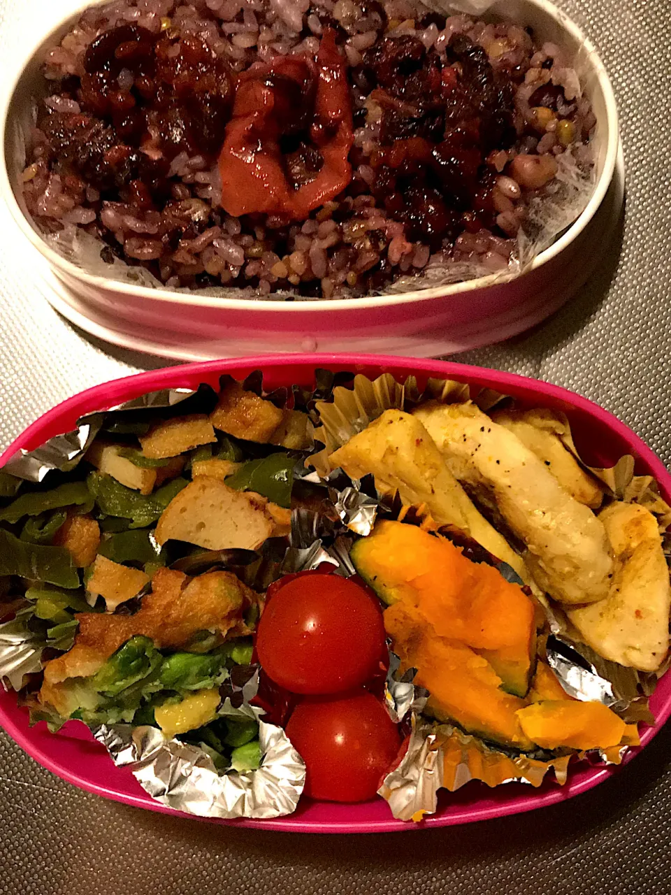 ピーマンとイカ天の炒め物が美味しいお弁当❣️|うまのしっぽさん