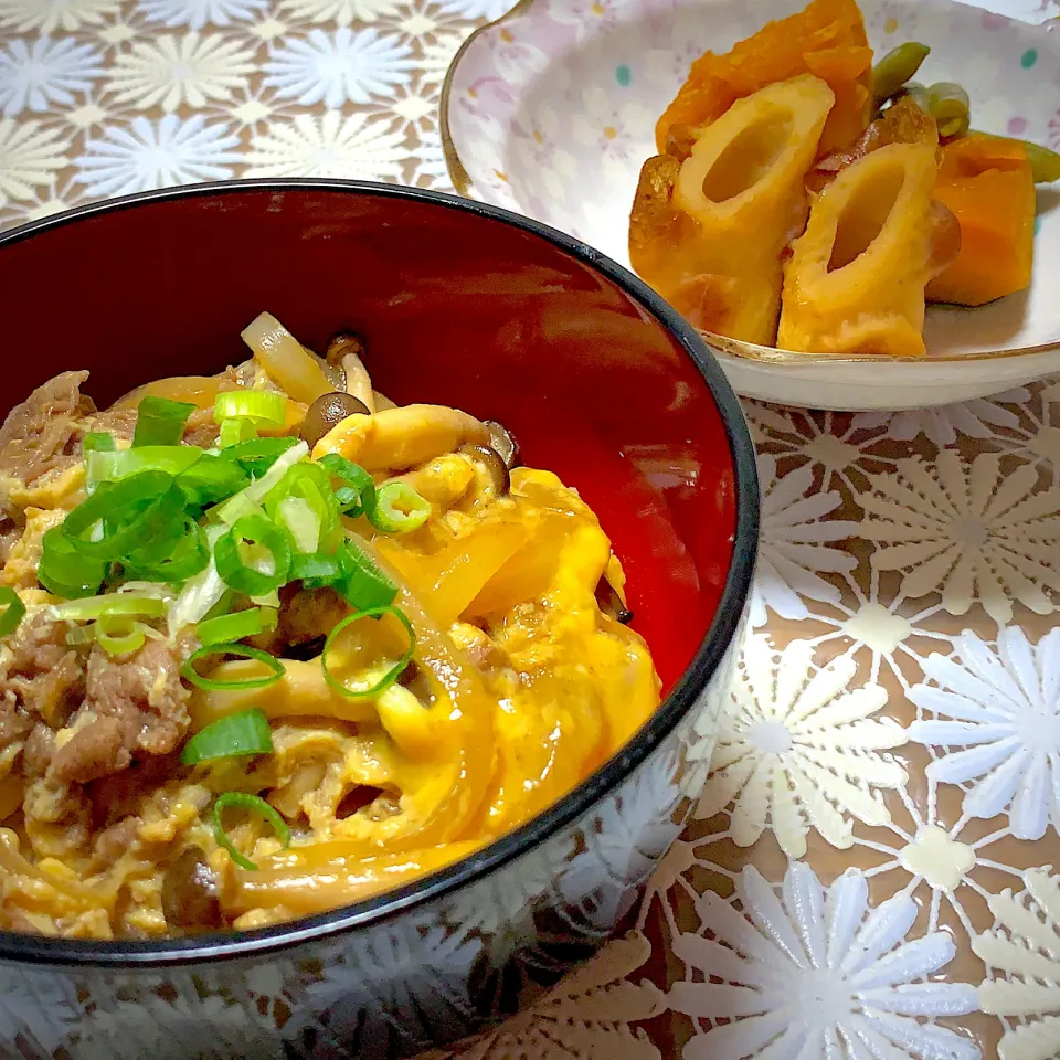 他人丼＆かぼちゃの煮物|yuki🍎さん