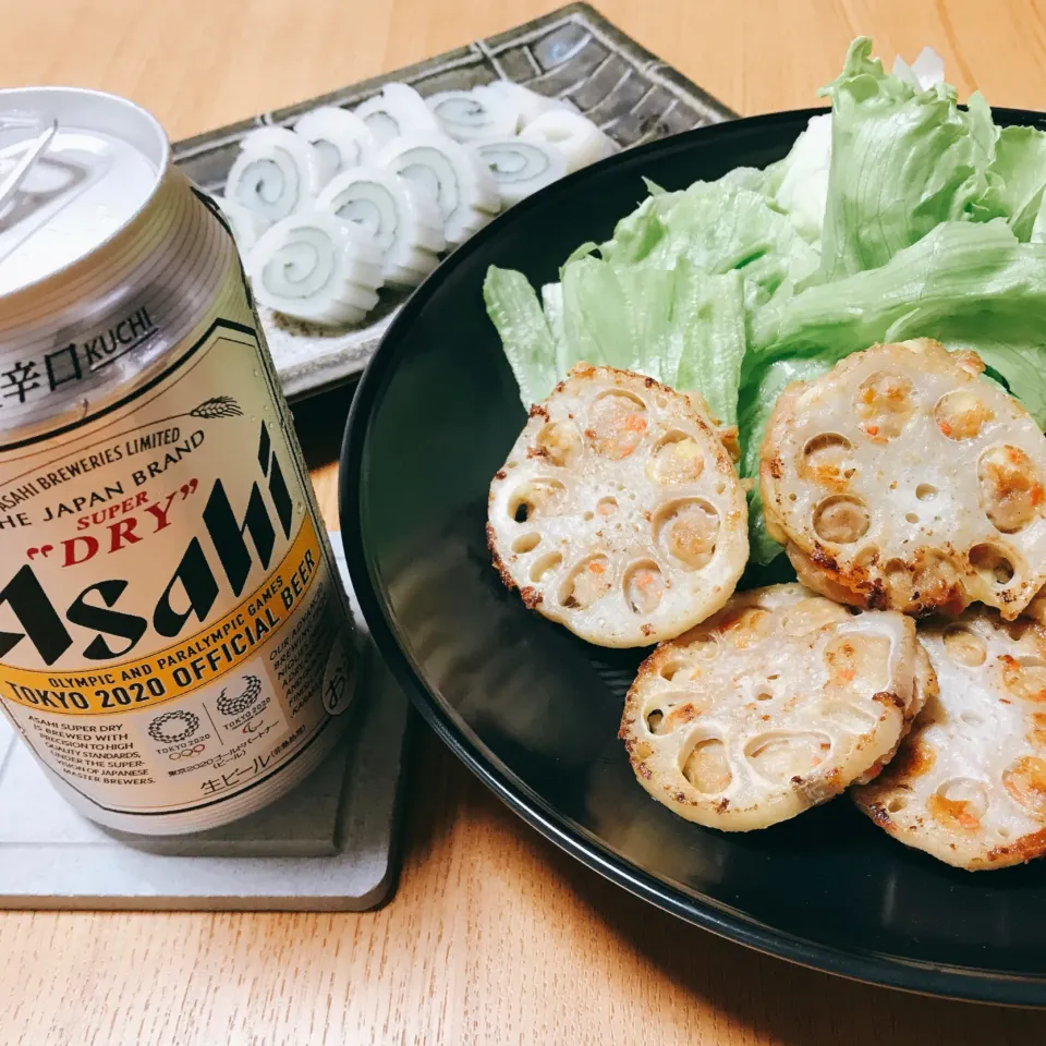 ‪蓮根の肉詰め焼き
イカ刺身|naoさん