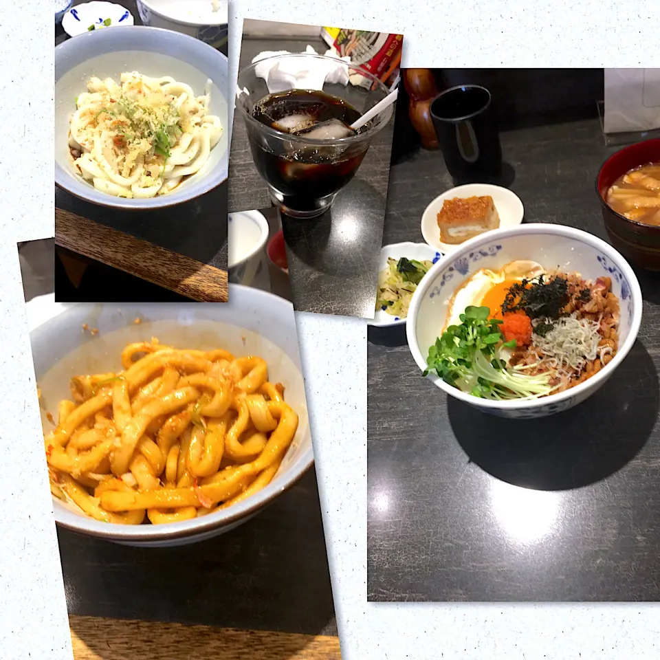 Snapdishの料理写真:伊勢うどん定食、ミニばくだん丼付き@徳(水天宮前)|yoooochanさん