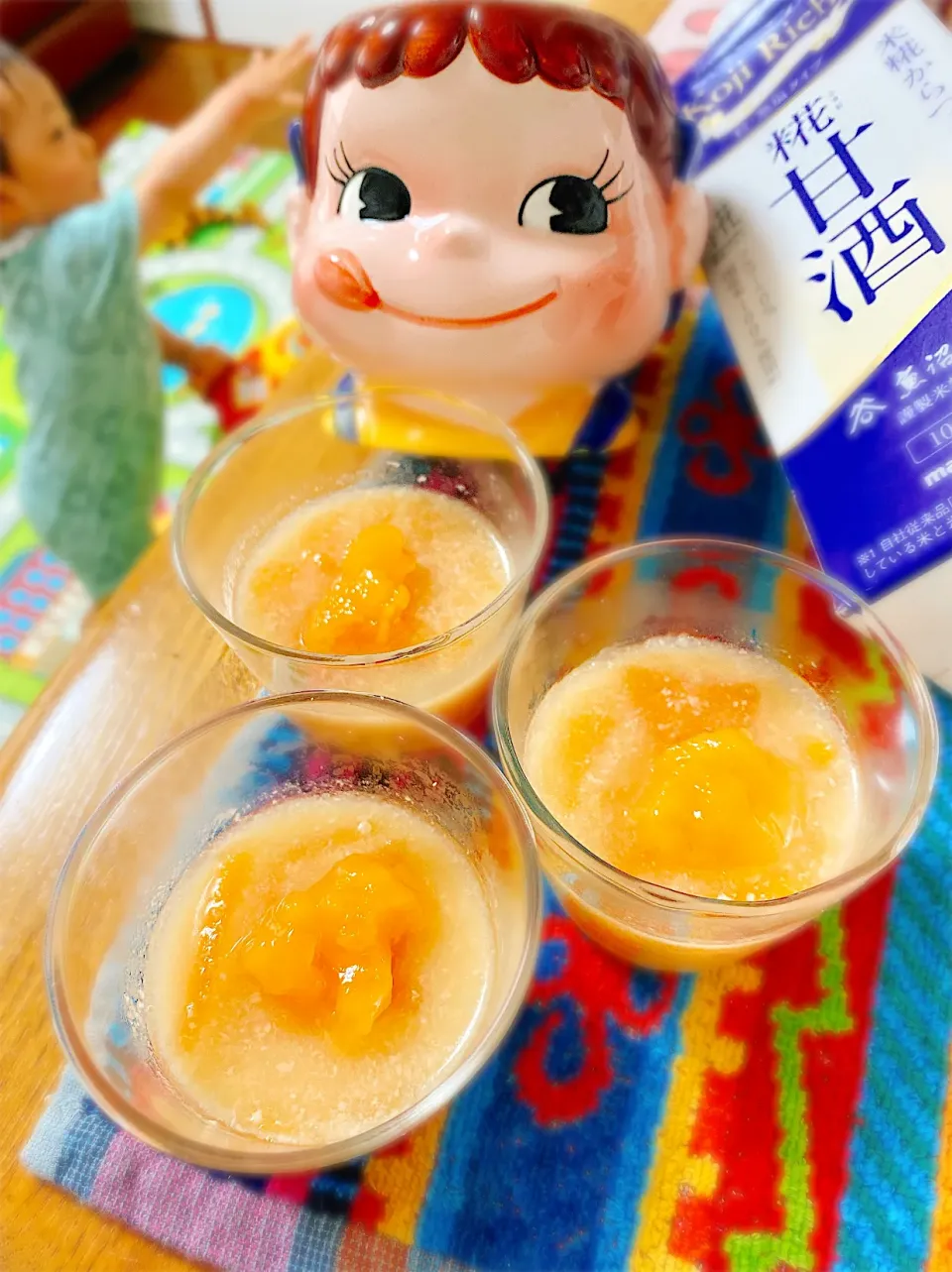 プレゼント甘酒さんラストスイーツ♡メロンの甘酒プリン。|ぽき。さん