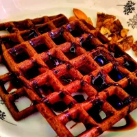 Finger millet waffle with chocolate sauce |Jessyさん