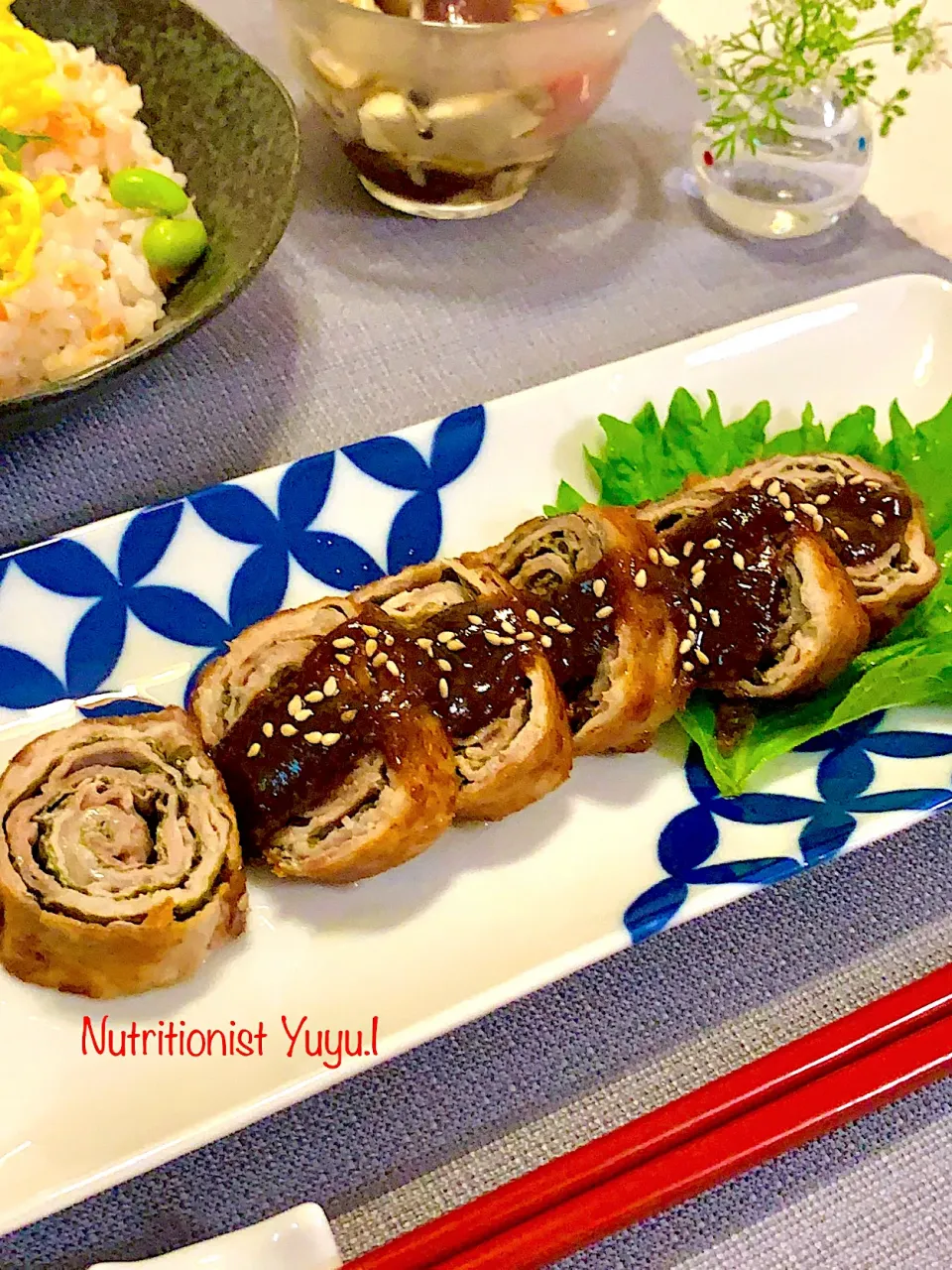 豚しそくるくる焼きの味噌だれ|ゆーこどんさん