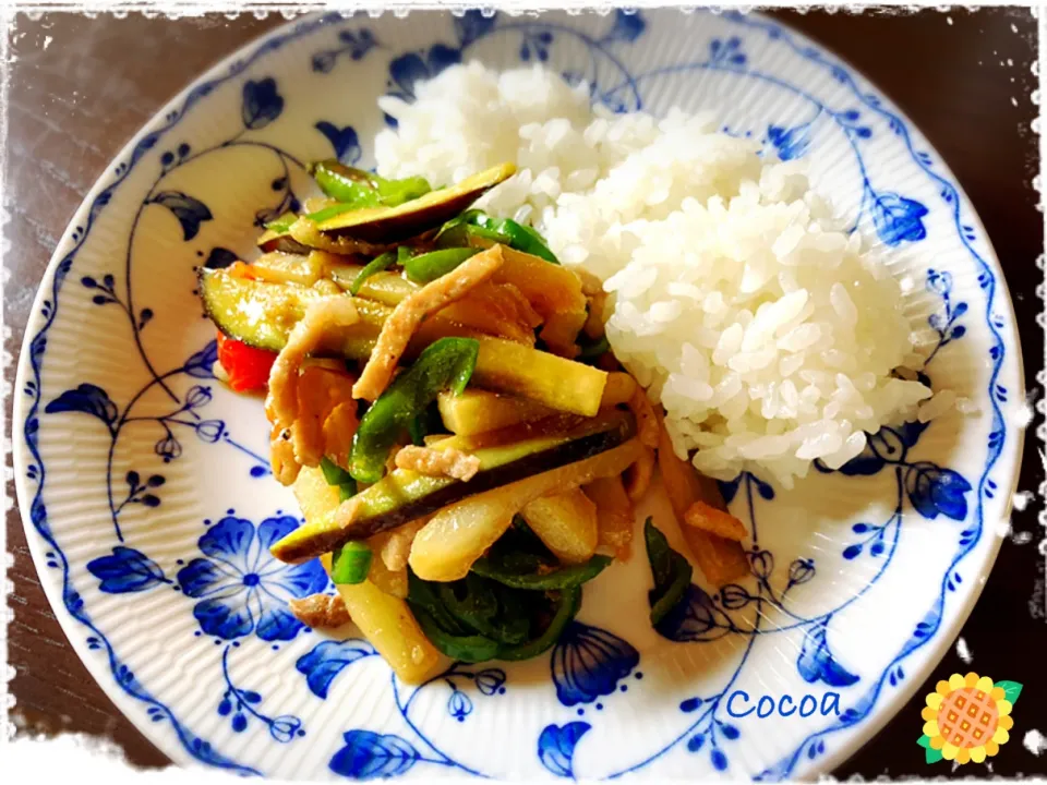 Snapdishの料理写真:夏野菜いろいろと豚肉のオイスター炒め|cocoaさん