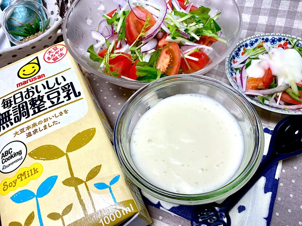 Snapdishの料理写真:ハチミツ豆乳マヨネーズ🥗サラダ
〜 marusan 毎日おいしい無調整豆乳 〜|がぁがさん