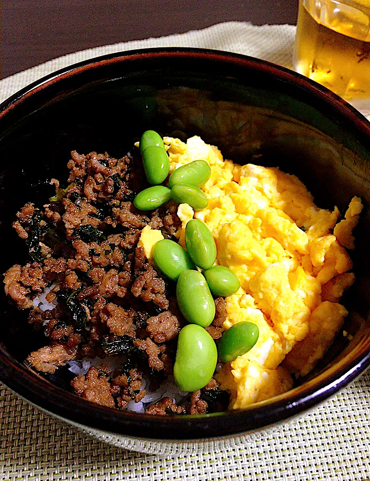 豚ひき肉のそぼろ丼|ちぐあささん