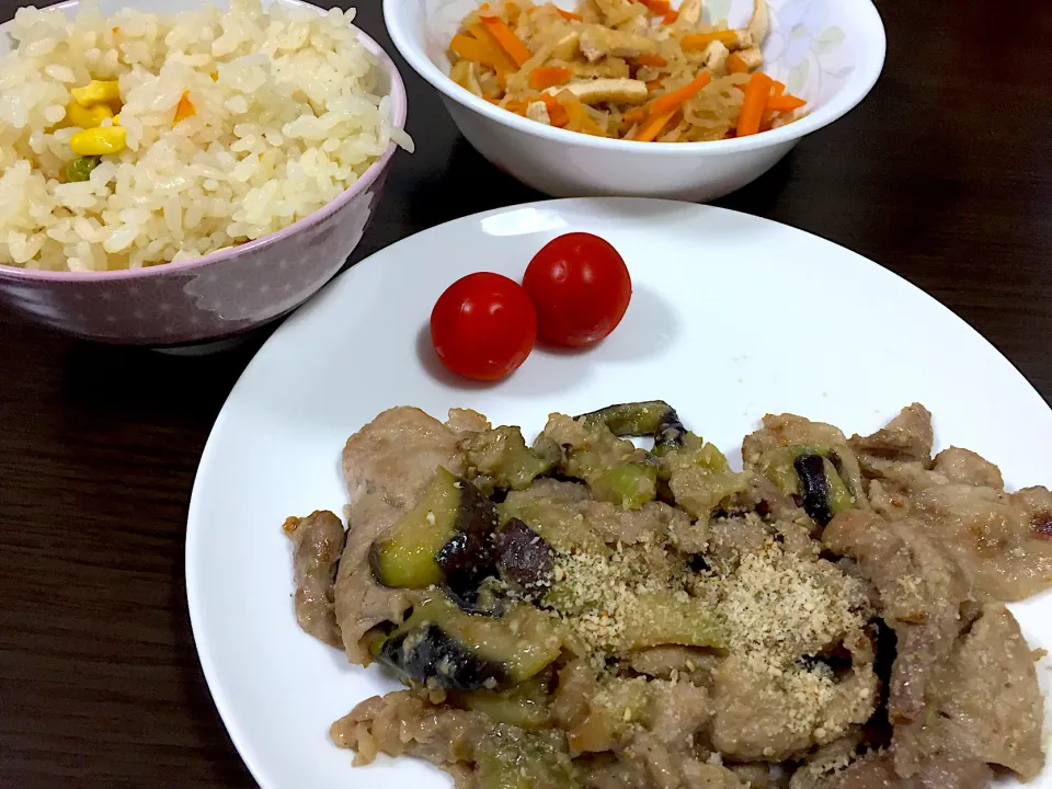 8/22 豚肉とナスのごま味噌炒め|sunrisedxさん