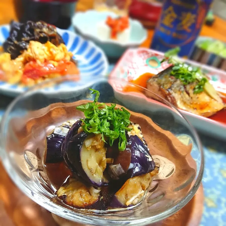 Snapdishの料理写真:あんみっちゃんの茄子の油淋鶏風♪|とまと🍅さん