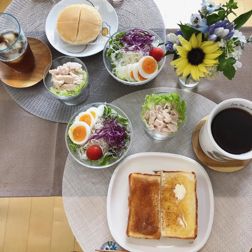 Snapdishの料理写真:8/23❤︎休日モーニング❤︎|Makinsさん