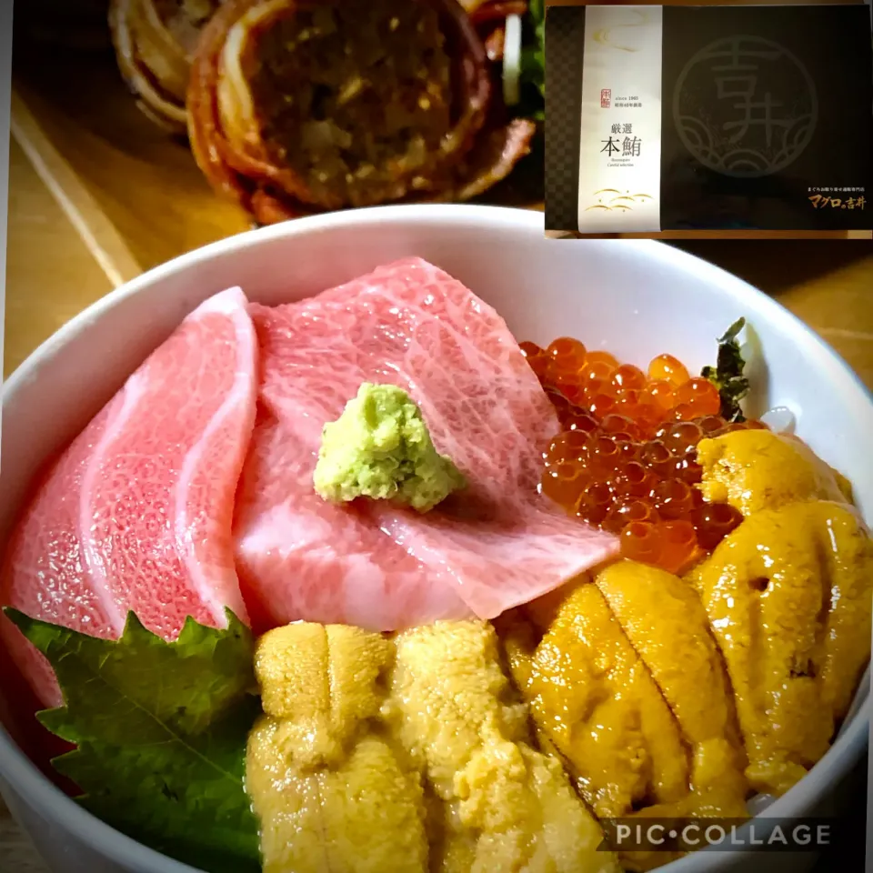 今日は少しだけ贅沢に食材をお取り寄せの日          ＼(｀*▽*´)／海鮮丼|sudachiさん