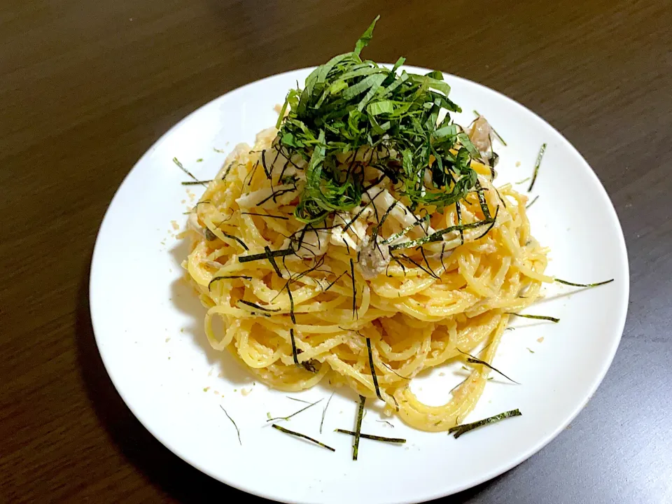 Snapdishの料理写真:和風？明太子クリームパスタ|ちぐけんさん