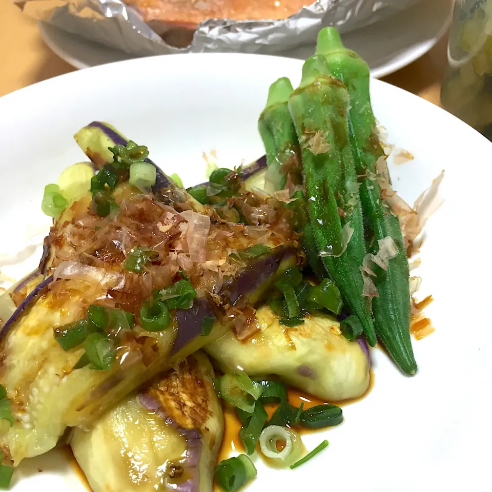 単身赴任中の男飯(焼きナス)|おおもりの星さん